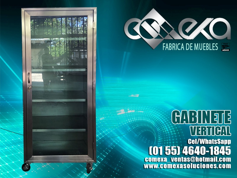 GABINETE VERTICAL CON PUERTAS DE CRISTAL