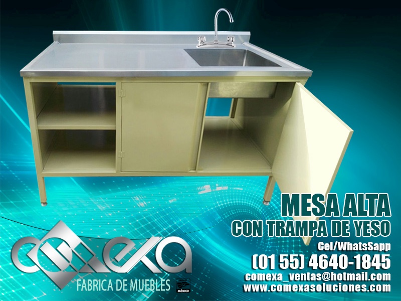 MESA ALTA CON TRAMPA DE YESO